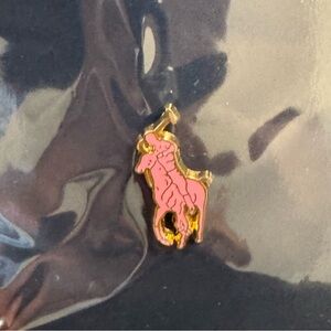 Ralph Lauren Breast Cancer Awareness Pink Pony Pin - Pink and Gold Enamel Pin